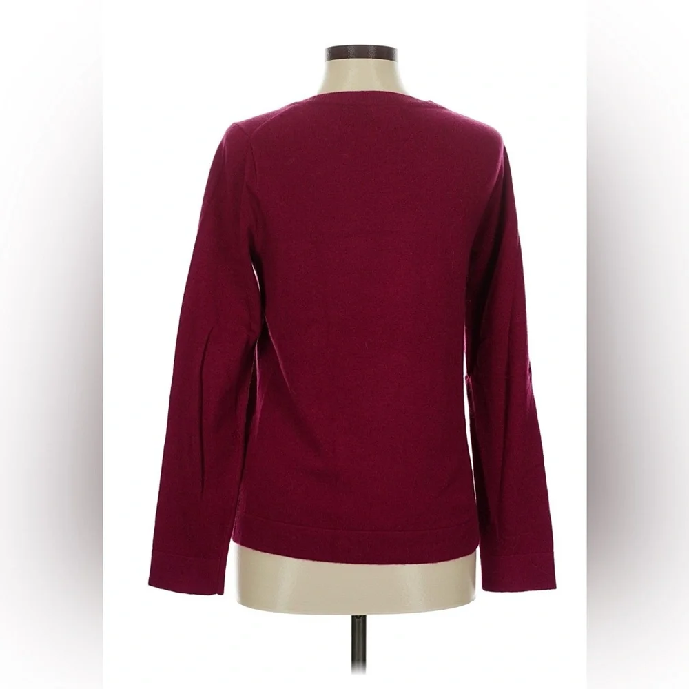 J. Crew Rich Burgundy Merino Wool Blend Teddie Sweater